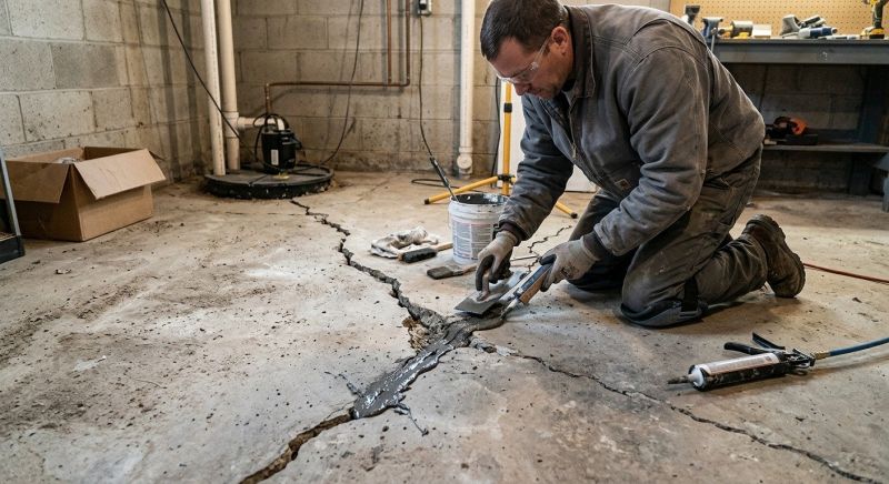 Cracked Basement Floor Repair in Oak Harbor, WA