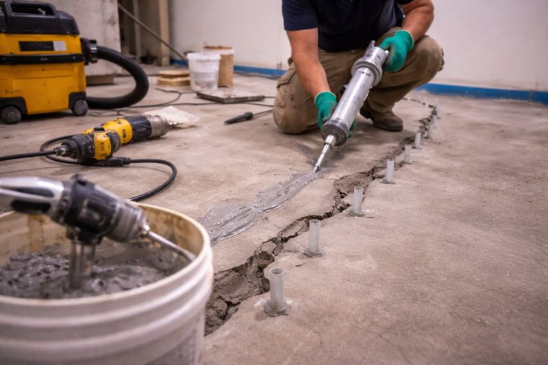 Cracked Basement Floor Repair in Oak Harbor, WA