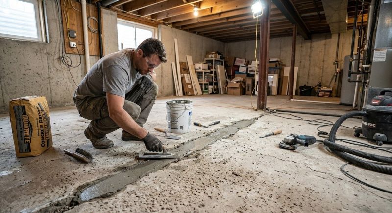 Cracked Basement Floor Repair in Oak Harbor, WA